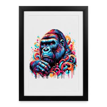 Gorille - Affiche encadrée (27 × 37 cm) - noir - Devant
