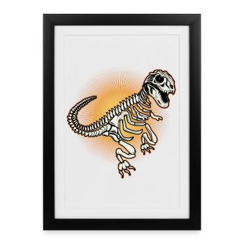 Squelette de dinosaure radieux Tyrannosaurus Rex - Affiche encadrée (27 × 37 cm) - noir - Devant