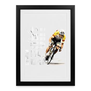 Eins mit dem Sport - Radsport - Gerahmtes Poster (27 × 37 cm) - Schwarz - Vorne