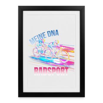 Meine DNA - Radsport - Gerahmtes Poster (27 × 37 cm) - Schwarz - Vorne