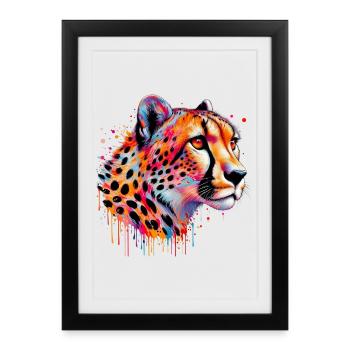 Guépard - Affiche encadrée (27 × 37 cm) - noir - Devant