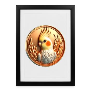 Médaille (05) - Affiche encadrée (27 × 37 cm) - noir - Devant
