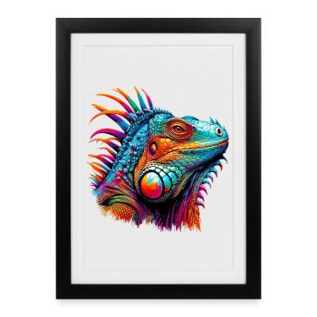 Iguane - Affiche encadrée (27 × 37 cm) - noir - Devant