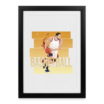 Basketball - Gerahmtes Poster (27 × 37 cm) - Schwarz - Vorne