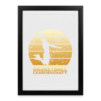 Basketball Leidenschaft - Gerahmtes Poster (27 × 37 cm) - Schwarz - Vorne