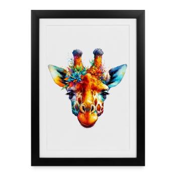 Girafe - Affiche encadrée (27 × 37 cm) - noir - Devant