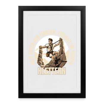 Fels unter den Fingern, Freiheit im Herzen - Gerahmtes Poster (27 × 37 cm) - Schwarz - Vorne