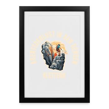Abenteuerlust in den Bergen - Gerahmtes Poster (27 × 37 cm) - Schwarz - Vorne
