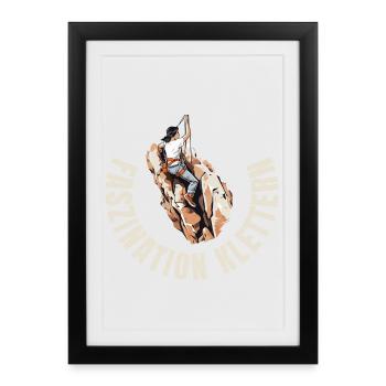 Faszination Klettern - Gerahmtes Poster (27 × 37 cm) - Schwarz - Vorne