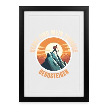 Berge sind mein Zuhause - Gerahmtes Poster (27 × 37 cm) - Schwarz - Vorne