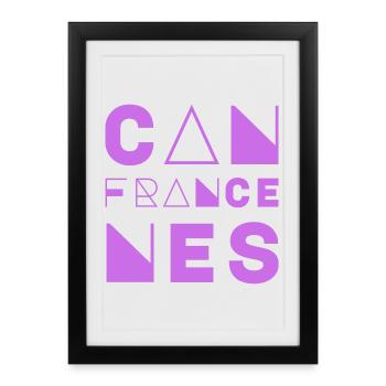 CANNES FRANCE - Affiche encadrée (27 × 37 cm) - noir - Devant