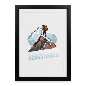 Berge sind der beste Rückzugsort - Gerahmtes Poster (27 × 37 cm) - Schwarz - Vorne