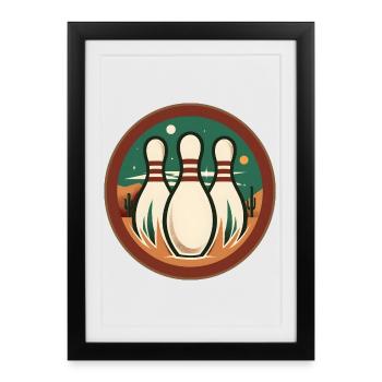 Vintage Bowling - Framed poster (27 × 37 cm) - black - Front