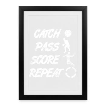 Handballer Motivation - Gerahmtes Poster (27 × 37 cm) - Schwarz - Vorne