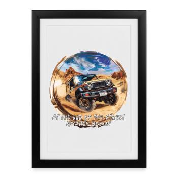 Jimny 4x4 Offroad Off Road End Street - Affiche encadrée (27 × 37 cm) - noir - Devant