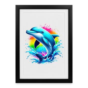 Dauphin - Affiche encadrée (27 × 37 cm) - noir - Devant