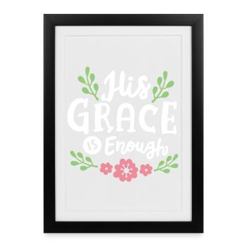 Christlich Glaube Religiös - Gerahmtes Poster (27 × 37 cm) - Schwarz - Vorne