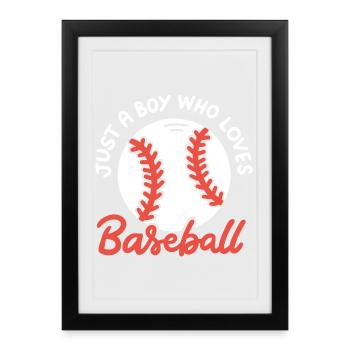 Baseball-Liebhaber Baseball-Spieler - Gerahmtes Poster (27 × 37 cm) - Schwarz - Vorne