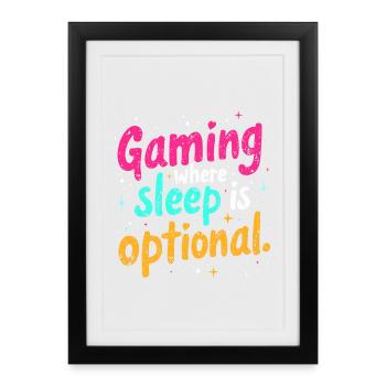 JEUX : OÙ LE SOMMEIL EST FACULTATIF - Affiche encadrée (27 × 37 cm) - noir - Devant