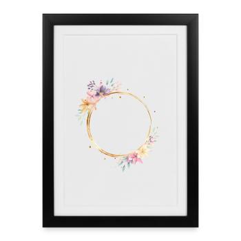 Flower circle, colorfully customizable - Framed poster (27 × 37 cm) - black - Front
