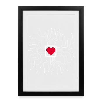 Le coeur est une machine - Affiche encadrée (27 × 37 cm) - noir - Devant