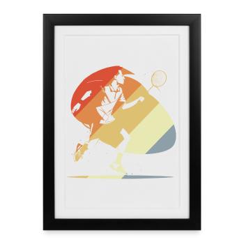 Vintage Badminton - Affiche encadrée (27 × 37 cm) - noir - Devant