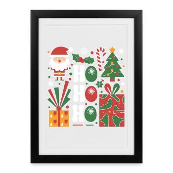 Ensemble d’icônes de Noël festif pour vêtements - Affiche encadrée (27 × 37 cm) - noir - Devant