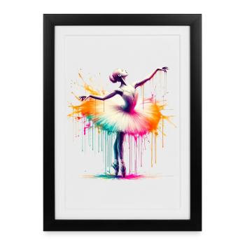 Ballet dancer with tutu - Framed poster (27 × 37 cm) - black - Front