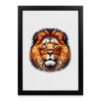 Lion - Framed poster (27 × 37 cm) - black - Front
