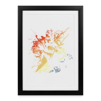 Violoniste rétro - Affiche encadrée (27 × 37 cm) - noir - Devant