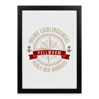 Meine Lieblingsinsel - Pellworm - Gerahmtes Poster (27 × 37 cm) - Schwarz - Vorne