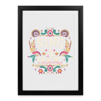 Sing-aholic - Framed poster (27 × 37 cm) - black - Front
