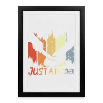 Funny Butcher - Framed poster (27 × 37 cm) - black - Front