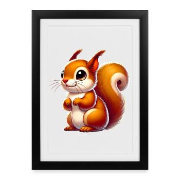 Squirrel - Framed poster (27 × 37 cm) - black - Front