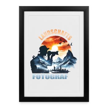 Landschafts Fotograf - Gerahmtes Poster (27 × 37 cm) - Schwarz - Vorne