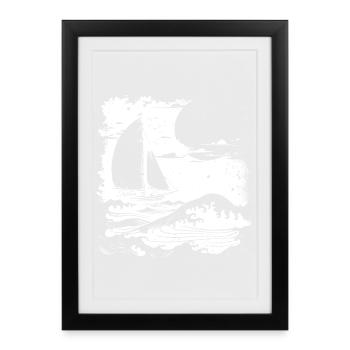 Sailing Drawing - Framed poster (27 × 37 cm) - black - Front