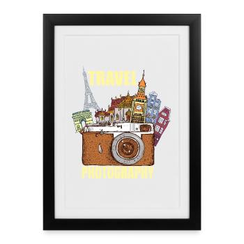 Travel Photography - Gerahmtes Poster (27 × 37 cm) - Schwarz - Vorne