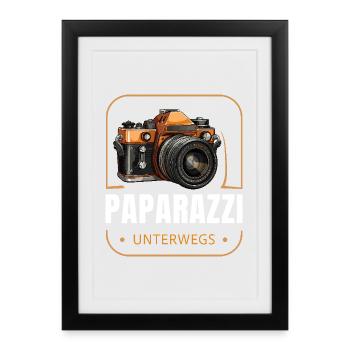 Paparazzi unterwegs - Gerahmtes Poster (27 × 37 cm) - Schwarz - Vorne