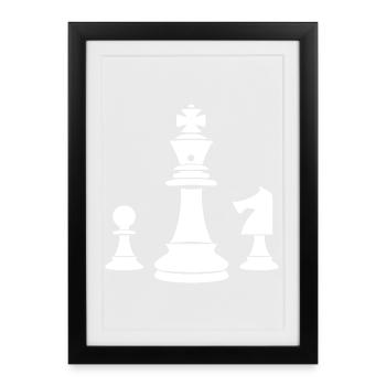 Chess Pieces Sketch - Framed poster (27 × 37 cm) - black - Front