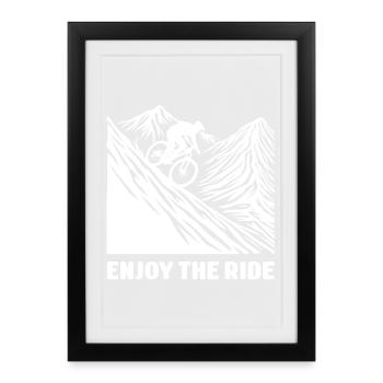VTT - Profitez de la balade - Affiche encadrée (27 × 37 cm) - noir - Devant