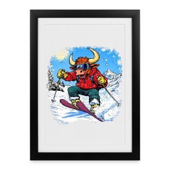 Ski Taurus - Affiche encadrée (27 × 37 cm) - noir - Devant