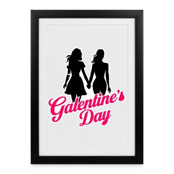 Galentine’s Day 2026 girls - Affiche encadrée (27 × 37 cm) - noir - Devant