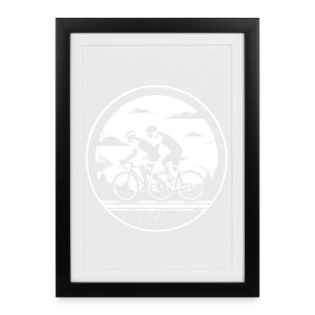 Radsport Illustration - Gerahmtes Poster (27 × 37 cm) - Schwarz - Vorne