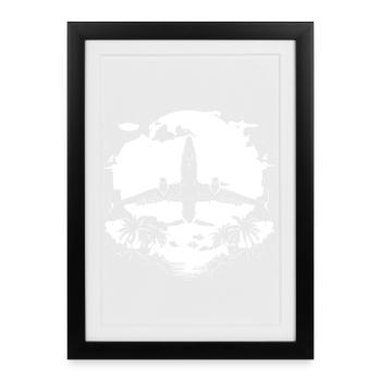 Airplane Sketch - Framed poster (27 × 37 cm) - black - Front