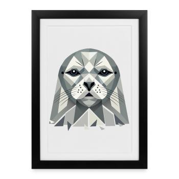 Sceau abstrait – Beauté géométrique - Affiche encadrée (27 × 37 cm) - noir - Devant
