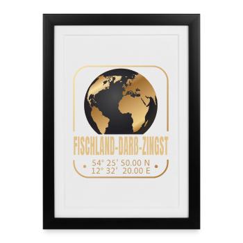 Fischland - Darss - Zingst - Gerahmtes Poster (27 × 37 cm) - Schwarz - Vorne