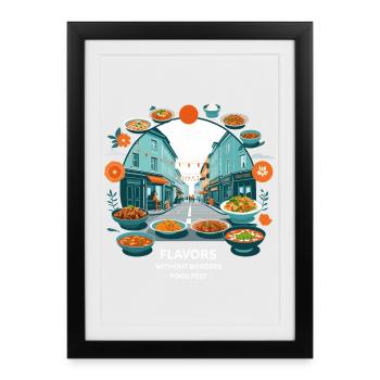 Street Food Festival - Framed poster (27 × 37 cm) - black - Front
