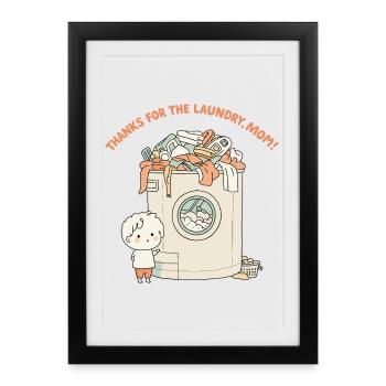 Merci pour la lessive, maman ! - Affiche encadrée (27 × 37 cm) - noir - Devant