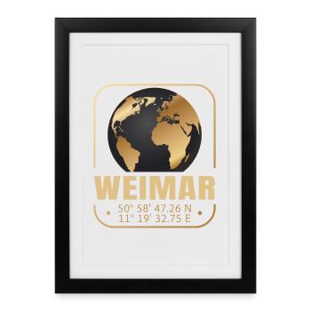Weimar - Gerahmtes Poster (27 × 37 cm) - Schwarz - Vorne