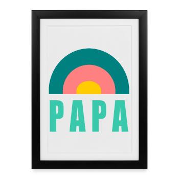 FÊTE DES PÈRES. BONNE FÊTE PAPA. PAPA. BONNE FÊTE. - Affiche encadrée (27 × 37 cm) - noir - Devant